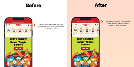 Adding "Subscribe and Save" to the Navigation Bar on Mobile
