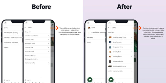 Increase Urn Conversions with Visual Mobile Navigation