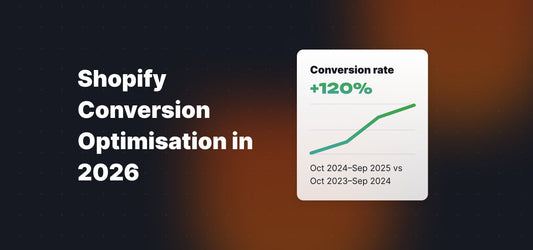 Image showing an increase in conversion rate of 120% with the title Shopify Conversion Optimisation in 2026